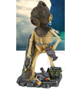 Scheletro con scafandro.